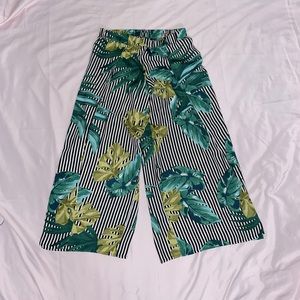 monstera leaf pants with slits